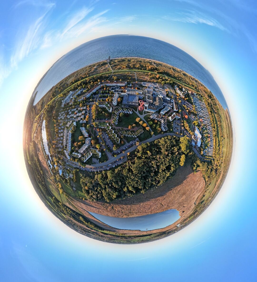 By og natur formet som en Tiny Planet