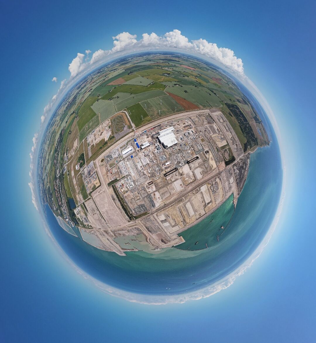 Industriområde formet som en Tiny Planet